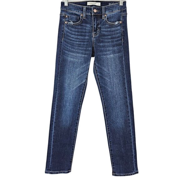 Liverpool Girlfriend Slim Straight Leg Jeans Dark Wash Women's 0/25 High Waisted - Picture 1 of 11